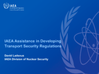 IAEA Assistance in Developing Transport Regulations (English)